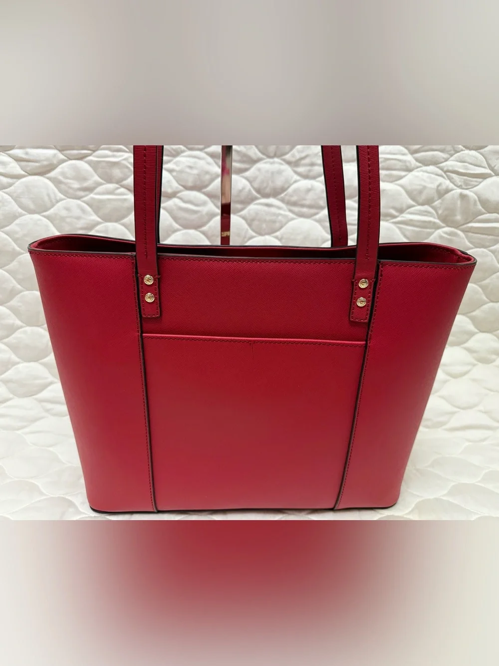 Karl Lagerfeld Large Red Tote with Cat Sunglasses Motif